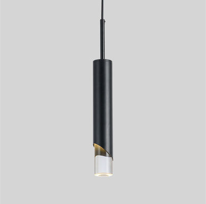 Cam Metal Uzun İnce LED Modern Sarkıt Işık Altın ve Siyah